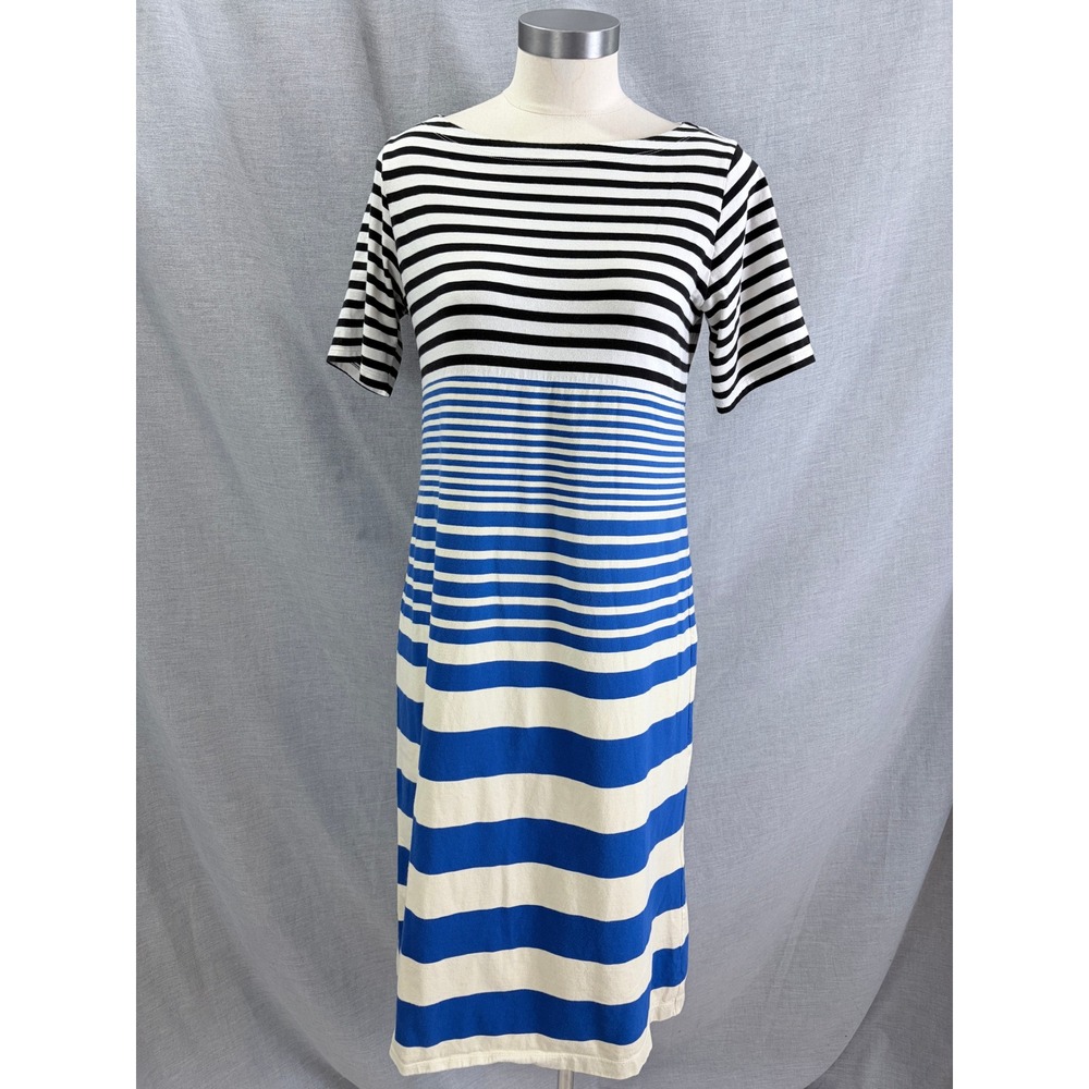 Marni x Uniqlo Mixed Stripe Cotton T-Shirt Dress Black Blue White Midi‎ M